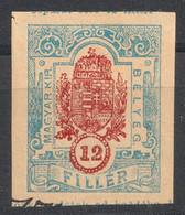 BROWN Color - 1890's Hungary - REVENUE TAX Stamp - Animal Passport CUT - 12 Fill. - Revenue Stamps