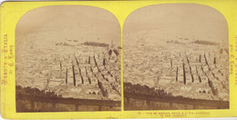 PHOT0- STEREO- ITALIE VUE DE NAPLES PRISE A L'EX-COUVENT DE SAN MARTINO VERS 1880 DIM 17.5X9 CM - Stereoscopic