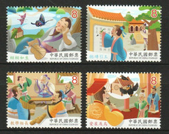 Taiwan 2019 S#4463-4466 Chinese Idiom Stories MNH Bird Crow Butterfly - Unused Stamps