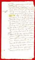 1665 - (Epoque Louis XIV) - Manuscrit De 2 Pages 27 X 16 Cm - Manuscripts