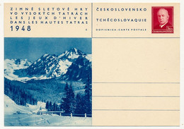 TCHECOSLOVAQUIE - Carte Postale (entier Postal) - Jeux D'Hiver Dans Les Hautes Tatras 1948 - Postales