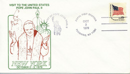 USA 1979 Papstreise USA 1. Okt. - 7. Okt. - The Visit Of Pope John Paul II M. ESST "PAPAL VISIT STATION / FLUSHING NY - Cartas & Documentos