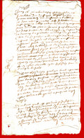 1669 - (Epoque Louis XIV) - Manuscrit à Déchiffrer - 2 Pages 28 X 16 Cm - Manuscripten