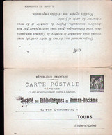 Carte Postale Avec Réponse Payée, Avec Reponse Imprimée, 10c SAGE Noir - Karten/Antwortumschläge T