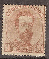 España 0125 (*) Amadeo. 1872. Sin Goma - Ungebraucht