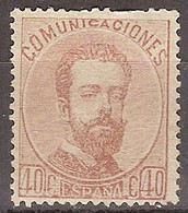 España 0125 (*) Amadeo. 1872. Sin Goma - Neufs