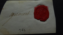 GREAT BRITAIN Red Seal Egumont Year 1762 - Seals Of Generality