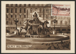 Cachet PREMIER JOUR Sur N° 1124 BIMILLENAIRE De LYON Place Des Terreaux, Fontaine Bartholdi - 1950-1959