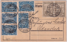 DR-Infla - 2x10.000 M. Kölner Dom U.a. Karte Hohenzethen - Oldenstadt 5.9.23 - Cartas
