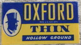 VINTAGE RAZOR BLADES ZILETI VEICOLI FAHRZEUGE OXFORD THIN HOLLOW GROUND - Hojas De Afeitar