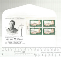 Canada Scott # 487 UL Inscription Block. John McCrae............................Box10 - 1961-1970