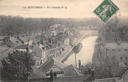 Montargis            45         Vue Générale  .Canal. Péniche      (voir Scan) - Montargis