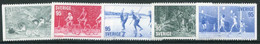 SWEDEN 1977 Fitness Sports  MNH / **.  Michel 976-80 - Unused Stamps