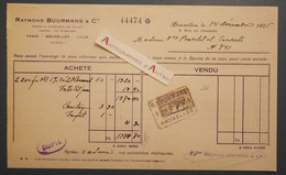 Raymond BUURMANS Bruxelles 1925 Achat D'actions Pour Mme PONCELET - Timbre Taxe - Belgique - Bank & Insurance