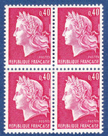 TIMBRE FRANCE N° 1536B NEUF ** BLOC DE 4 - 1967-70 Marianne Of Cheffer