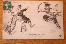 Cpa WWI 1914 1918  Anti Allemande La Première Partie De La Leçon 5 - Guerra 1914-18