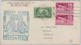 46711 - USA  - POSTAL HISTORY - 1st FLIGHT COVER : NY  To MILANO - # 175 AB  TWA - Altri & Non Classificati