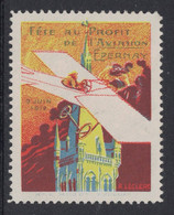 VIGNETTE FETE AU PROFIT DE L'AVIATION EPERNAY 9 JUIN 1912 THÈME POSTE AÉRIENNE AVION - Aviation