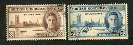 21 Br.Honduras Scott # 127-28 Used "Offers Welcome" - British Honduras (...-1970)