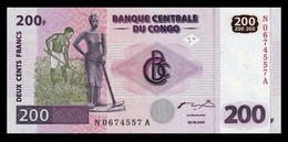 # # # Kongo (Congo) 200 Francs 1997 UNC # # # - République Démocratique Du Congo & Zaïre