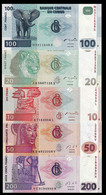 # # # Set 5 Banknoten Aus Kongo (Congo) 380 Francs (2000-13) UNC # # # (A) - República Democrática Del Congo & Zaire