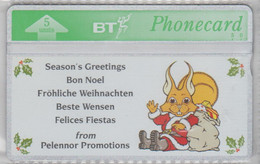 UNITED KINGDOM 1992 PELENNOR PROMOTIONS SQUIRREL SEASON'S GREETINGS MINT - BT Emissions Privées