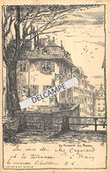 BREY - Carte Artistique Rare La Fontaine Du Perron, La Maison E.Schuller Quincaillerie 1901 - Briey