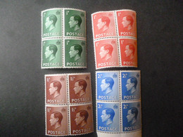 GREAT BRITAIN SG 457-60 KING EDWARD VIII MINT BL4  1 Or 2 HINGED - ....-1951 Pre Elizabeth II