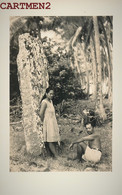 CARTE PHOTO : MARAE OPOA RAIATEA COUPLE TAHITIEN TAHITI POLYNESIE CRAKE Marae De Taputapuātea ETHNOLOGIE VAHINE - Tahiti