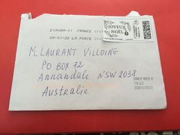 (2 F 37) Letter Posted From  France To Australia During COVID-19 Pandemic - 2 Covers (Joyeux Noël) - Briefe U. Dokumente