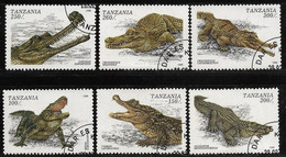 1996-Tanzania, Crocodiles, Alligators, 6 Stamps, Used, High Catalog Value. - Tanzania (1964-...)
