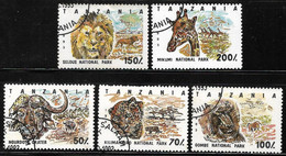 1993-Tanzania, Animals From National Parks, 5 Stamps, Used. - Tanzania (1964-...)