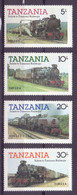 1985-Tanzania, Railways Locomotives, Full Set Of 4 Mint Stamps. - Tanzania (1964-...)