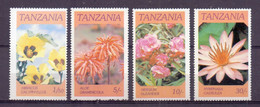 1986-Tanzania, Indigenous Flowers, Full Set Of 4 Mint Stamps. - Tanzania (1964-...)