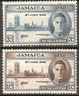 Jamaica 1946 König Georg VI. Victorious End Of The Second World War 2v  MNH** 0,80 € - Guerre Mondiale (Seconde)