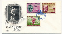 HAITI -  Enveloppe FDC - Jeux Olympiques De Rome 16 Aout 1960 - OLYMPIC GAMES ROME FDC 1960 - Haití