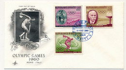 HAITI -  Enveloppe FDC - Jeux Olympiques De Rome 16 Aout 1960 - OLYMPIC GAMES ROME FDC 1960 - Haiti