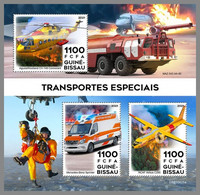 GUINEA BISSAU 2021 MNH Special Transports Helicopter Hubschrauber M/S - IMPERFORATED - DHQ2151 - Hélicoptères