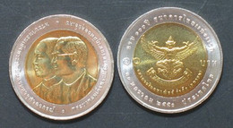 Thailand Coin 10 Baht Bi Metal 2007 100th First Thai Bank Y426 - Thailand