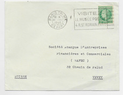 FRANCE MAZELIN 2FR SEUL LETTRE PARIS TRI N°1 II.III.1948 POUR SUISSE AU TARIF IMPRIME - 1945-47 Ceres De Mazelin