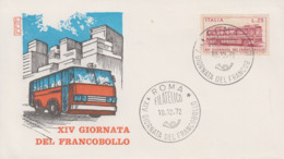 Enveloppe   FDC   1er  Jour     ITALIE    XIVéme   Journée  Du   Timbre    1972 - Bus