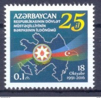 2016. Azerbaijan, 25y Of Independence, 1v, Mint/** - Azerbaïjan