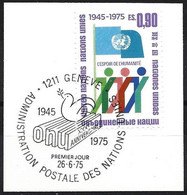 United Nations (Genova) 1975 - Mi 51A - YT 51 ( 30th Anniveresary Of U.N.O. ) First Day - Oblitérés