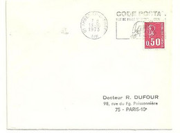 AIN - Dépt N° 01 = AMBERIEU En BUGEY 1973 = FLAMME à DROITE = SECAP Illustrée   'CODE POSTAL / MOT DE PASSE ' - Código Postal