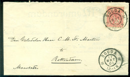 Nederland 1901 Brief Van Gouda Naar Rotterdam Met Aankomststempel - Cartas