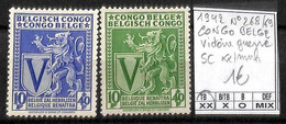 [4641]TB//**/Mnh-Congo Belge 1942 - N° 268/69, SC **/mnh, Victoire Guerre - 1923-44: Nuevos