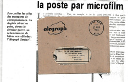 La Poste Par Microfilm (enveloppe Et Description Sur Feuille 21x29 - Unclassified
