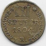 Allemagne - Berg - 3 Stuber 1804 - Altri & Non Classificati