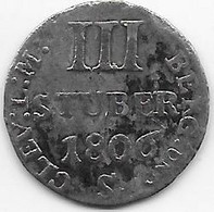 Allemagne - Berg - 3 Stuber 1806 - Argent - Altri & Non Classificati