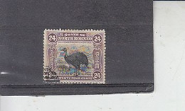 NORTH BORNEO  1909-11 - Yvert   142° - Struzzo - Serie Corrente = - Struisvogels